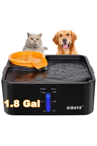 Sibays 230Oz 18Gal 7L Dog Water Fountain For Large Dogs, Medium Dogs And Cats Automaticlly Super Quiet No Spill,Pet Water Fountain For Cats,5 Layer Filter, Visible Water Reminder Bpa-Free Material