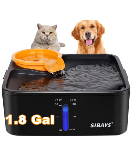 Sibays 230Oz 18Gal 7L Dog Water Fountain For Large Dogs, Medium Dogs And Cats Automaticlly Super Quiet No Spill,Pet Water Fountain For Cats,5 Layer Filter, Visible Water Reminder Bpa-Free Material