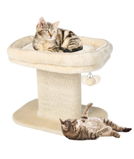 Petsite Small Cat Tree With Scratching Board Modern Cat Bed Soft Perch Sisal Scratching Post Pad With Ball For Indoor Kittens And Cats