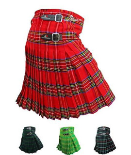 Aar Mens Kilt Scottish Tartan Kilt 13Oz Highland Casual Kilt 4 Tartans
