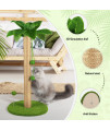 Dohump Cat Scratching Post, 33" Tall Scratch Tree with Premium Sisal Rope, Two Interactive Dangling Balls and Spring Ball Toys for Indoor Kittens and Cats