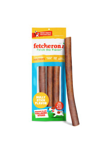 FETCHERONI Collagen Sticks for Dogs - Bully Sticks and Rawhide Alternative Treats, Long Lasting Dog Chews 6-inch Natural Filled Collagen for Dogs - 3-Pcs Dog Dental Treats W/Bully Sticks Filling