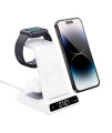 Charging Station For Apple,Wireless Charger 4 In 1 With Digital Clock, Wireless Charging Station For Iphone 14131211X Series, For Apple Watch Ultraseries 8765, Air Pods Pro 23Pro