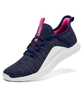Aleader Walking Shoes Women Slip On Tennis Shoes For Running Errands Sport Gym Trainning Lightweight Navy Size 7 Us