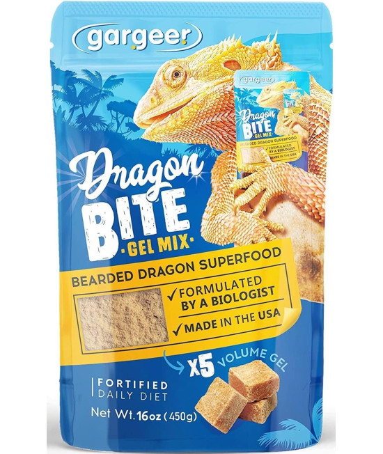 Gargeer 16Oz Bearded Dragon Food Complete Gel Diet For Both Juveniles And Adults Proudly Made In The Usa, Using Premium Ingredients, Fortified Gourmet Formula Enjoy