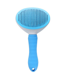Self-Cleaning Slicker Brush Comb - Best Pet Cat Dog Grooming Long Short Hair - Shedding Loose Undercoat Tangled Haired Removes Tool - Blue