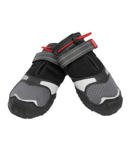 Kurgo Blaze Cross Dog Shoes - Winter Boots for Dogs, All Season Paw Protectors - for Hot Pavement and Snow - Water Resistant, Reflective, No Slip - Includes 2 Shoes - Chili Red/Black - XXS