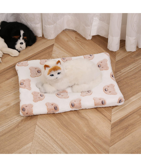 Cozy Calming Cat Blanket, Flannel Cushion For Pet Cozy Calming Blanket For Anxiety And Stress, Cozy Kitty Bed For Indoor Cats Calming Thick, Ultra Soft Pet Bed Mat (White Bear, Xxl (315 X 394))