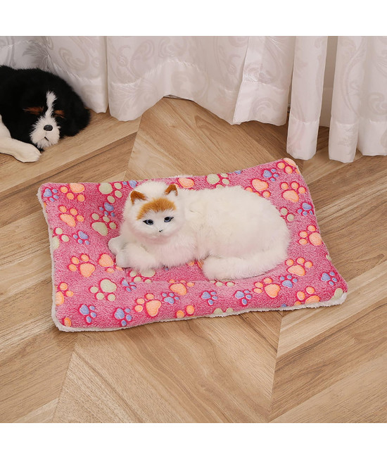 Cozy Calming Cat Blanket, Flannel Cushion For Pet Cozy Calming Blanket For Anxiety And Stress, Cozy Kitty Bed For Indoor Cats Calming Thick, Ultra Soft Pet Bed Mat (Pink Claws, Xxl (315 X 394))