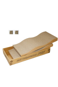 Rubmeow Cat Scratch Pad Cardboard Cat Scratcher Box,2Pcs In 1 Scratching Pads For Indoor Cats,Reversible Durable,With Catnip