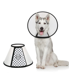 Dcezaetn Dog Cone Adjustable Pet Cone Dog Recovery Collar Comfy Soft Dog Cone Collar For After Surgery Elizabethan Collar Practical Neck Cove Wound Healing For Largemediumsmall Dogs Cat (L)