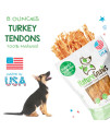 Nature Gnaws USA Turkey Tendons for Dogs - Premium Natural Chew Treats for Dogs - Delicious Reward Snack for Small Medium & Large Dogs - Made in The USA