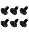 Simple Deluxe 150W 6-Pack Ceramic Heat Emitter Reptile Heat Lamp Bulb No Light Emitting Brooder Coop Heater For Amphibian Pet Incubating Chicken, Black