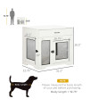 PawHut Dog Crate Furniture with Soft Water-Resistant Cushion, Dog Crate End Table with Drawer, Puppy Crate for Small Dogs Indoor with 2 Doors, White