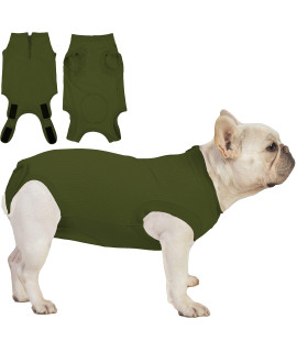 Wabdhally Dog Surgery Recovery Suit,Surgical Suit For Medium Female Spay Male Dogs Cats,Blank Army M