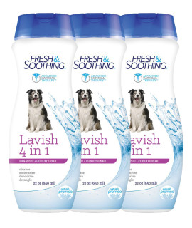 Naturel Promise Fresh & Soothing Lavish 4-in-1 Shampoo Plus Conditioner for Pets, 22oz - Formulated for Dogs & Cats to Clean, Moisturize, Deodorize, & Detangle - Soap & Dye-Free (3 Pack) -Made in USA
