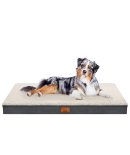 CozyLux Dog Beds for Large Dogs - Large Dog Bed for 65 lbs, Egg-Crate Foam Cat Bed Mat, Removable Washable Cover, Grey