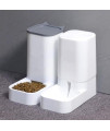 Pet Automatic Feeder Double Food Bowls Water Dispenser Cat Water Fountain for Cats and Small Dogs (3.8L)