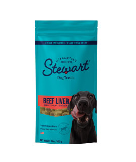 Stewart Freeze Dried Dog Treats, Beef Liver, Healthy, Natural, Single Ingredient, Grain Free Dog Treat, Liver Treats for Dogs, 16 Ounces, Resealable Pouch, Brown