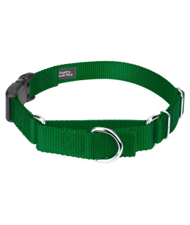 Country Brook Petz - Christmas Green Heavyduty Nylon Martingale with Deluxe Buckle - 30+ Vibrant Color Options (1 Inch, Extra Large)