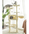 TOYTAG Cat Climbing Frame, Cat Nest, Cat Tree, Super Big Cat Catching Frame, Sisal Cat Catching Board, Large Cat Catching Column, Villa, Cat Rack (Beige)