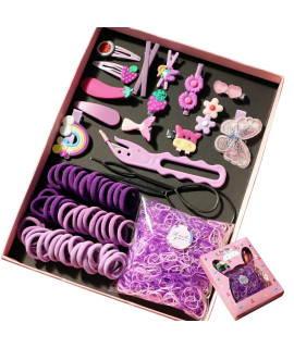 Hair Accessories Set, Purple Hair Clip, Girl Ponytail Holder, Hair Bands, Hair Ties, Rubber Bands For Kid Baby, Hair Ropes Molding Tool 1067Pcs