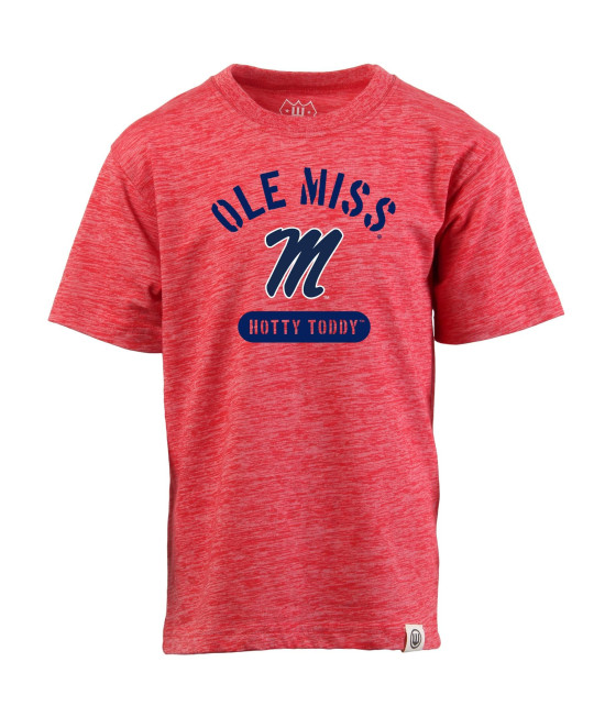 Wes And Willy Ncaa Kids Ss Cloudy Yarn Tee,Ole Miss Rebels,2T,Cherry