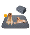 Joexdise 2 Pack Washable Dogs Pee Pads, 36 X 24, Waterproof Reusable Pet Training Pads, Non Slip Dog Bowl Mats With Great Absorption, Reusable Puppy Pee Pads For Floor, Sofa, Car-Medium