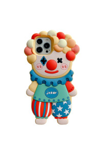 Yakvook For Iphone 12 Pro Max Case, Kawaii Clown Phone Cases 3D Silicone Cartoon Case Fun Apply To Iphone 12 Pro Max Cute Case Soft Rubber Shockproof Protective Case For Women Girls