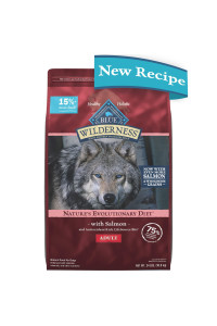 Blue Buffalo Wilderness High Protein Natural Adult Dry Dog Food Plus Wholesome Grains, Salmon 24 lb Bag