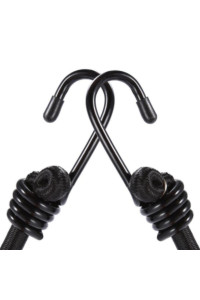 Yuxh Bungee Cords Heavy Duty Outdoor Extra Long Bungee Straps With Hooks Black Bunji Cord 80Inch2Pcs