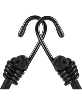 Yuxh Bungee Cords Heavy Duty Outdoor Extra Long Bungee Straps With Hooks Black Bunji Cord 80Inch2Pcs