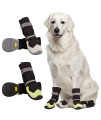 Non-Slip Dog Snow Boots - 4 Pack Breathable Paw Protection Dog Shoes For Small, Medium And Large Dogs - Winter Dog Snow Boots - Reflective Waterproof Dog Boots For Outdoor Hiking (Black White, Size2)