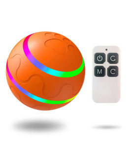 Hisim Interactive Dog Toy Ball with Remote Control, LED Lights, Made of Natural Rubber, Wicked Ball, Jumping Activation Ball, Automatic Rolling Ball Toys for Medium/Large Dog USB Rechargeable