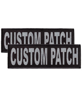 Dogline Custom Patch with Glitter Letters for Dog Vest Harness or Collar Customizable Bling Text Personalized Patches with Hook Backing Name Agility Service Dog ESA 2 Patches Y Silver Text