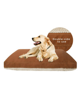 Miguel Canvas Dog Bed Large Waterproof 12 Ounce Cotton Durable Dog Pillow With Removable Cover Double Side Reversible Plush Comfy Dog Crate Mat Indoor Outdoor Use For All Weather Scratch Resistant