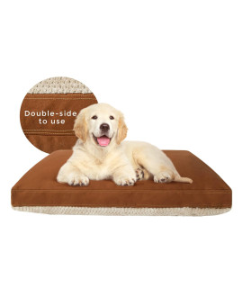 Miguel Canvas Dog Bed Medium Waterproof 12 Ounce Cotton Durable Dog Pillow With Removable Cover Double Side Reversible Plush Comfy Dog Crate Mat Indoor Outdoor Use For All Weather Scratch Resistant