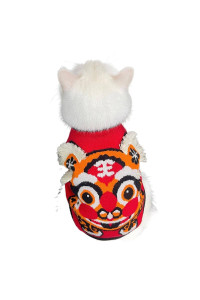 ZSQZJJ British Shorthair cat Clothes Winter cat and Dog Ragdoll pet cat New Year Sweater Winter red Winter Clothes Cute