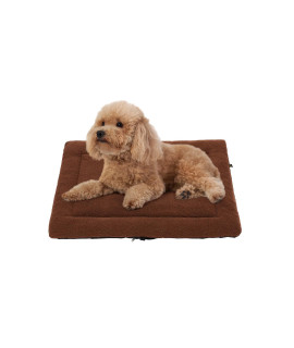 Veehoo Soft Dog Bed Mat, Washable Plush Dog Crate Pad Mat, Fluffy Comfy Kennel Pad Anti-Slip Pet Sleeping Mat For Large Dogs And Cats, 32X25 Inch, Brown