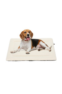 Veehoo Soft Dog Bed Mat, Washable Plush Dog Crate Pad Mat, Fluffy Comfy Kennel Pad Anti-Slip Pet Sleeping Mat For Large Dogs And Cats, 42X30 Inch, Beige