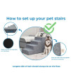 Best Pet Supplies Foldable Pet Stairs Cover for Foam Dog Ramps, Replacement Slip with Non-Slip Step Surface, Plush and Soft Fabric, Provides Paw Traction and Stability - Gray Lattice, 4-Step
