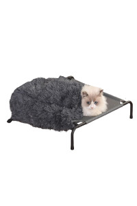 CZPET Elevated Cat Bed Puppy Hammock Raised Cooling Bed Portable Indoor and Outdoor Pet Bed Washable Breathable Mesh Bed Stable Pet Bed (Pet Bed+Blanket)