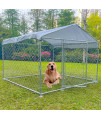 Outdoor Dog Kennel with Roof Dog Enclosures for Outside Dog Runner,Heavy Duty Outdoor Fence Dog Cage with Waterproof Cover for Yard