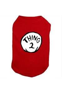 Sueosu Dog Shirts For Pet Clothes Soft Breathable Puppy Shirts Pop Culture Thing 1 To Thing 9 Printed Pet T-Shirt (Red-2, Xx-Large)
