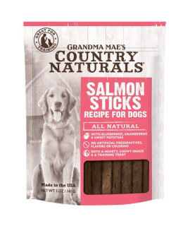 Grandma Maes Country Naturals Salmon Sticks Dog Treats Made With Blueberries Cranberries & Sweet Potatoes All Natural Made In The Usa 5 Oz.