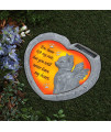 BAYN Cat Pet Memorial Stones Gifts, Solar Heart Shaped Pet Memorial Headstone Grave Markers for Loved Ones Loss of Cat Sympathy Gift Garden Stone Statue