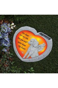 BAYN Dog Pet Memorial Stones Gifts, Solar Heart Shaped Pet Memorial Headstone Grave Markers for Loved Ones Loss of Dog Sympathy Gift Garden Stone Statue