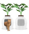 eXuby 2X Hidden Litter Box for Cats - The Only White Planter Furniture Litter Box on The Market - Easy to Assemble & Clean - Black Charcoal Filter Eliminates Odor - Guests Will Never Know What it is!