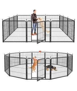 Kfvigoho Dog Playpen Outdoor 12 Panels Heavy Duty Dog Pen 40 Height Puppy Playpen Indoor Anti-Rust Exercise Fence With Doors For Largemediumsmall Pet Play For Rv Camping Yard