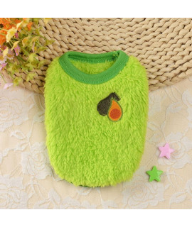 Rebaba Warm Fleece Dog Vest Puppy Sweater, Pet Fall Winter Soft Warm Clothes Shirt Vest For Small Dogs Kitten Chihuahua Yorkies(Xxxs-Avocado)